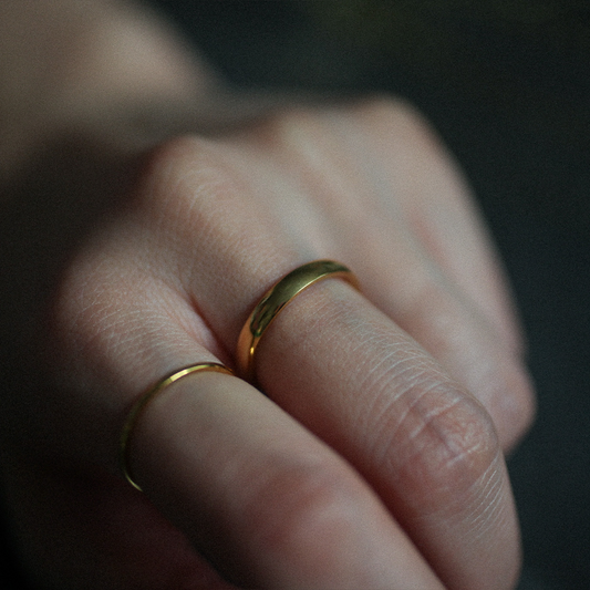 Double slim ring set 176 Gold
