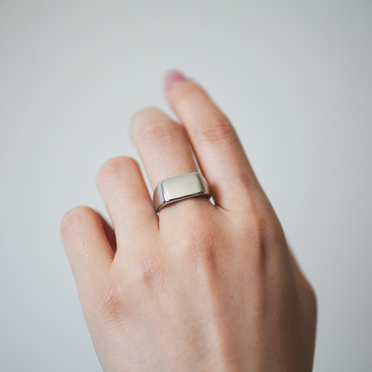 Flat face ring 158 Silver