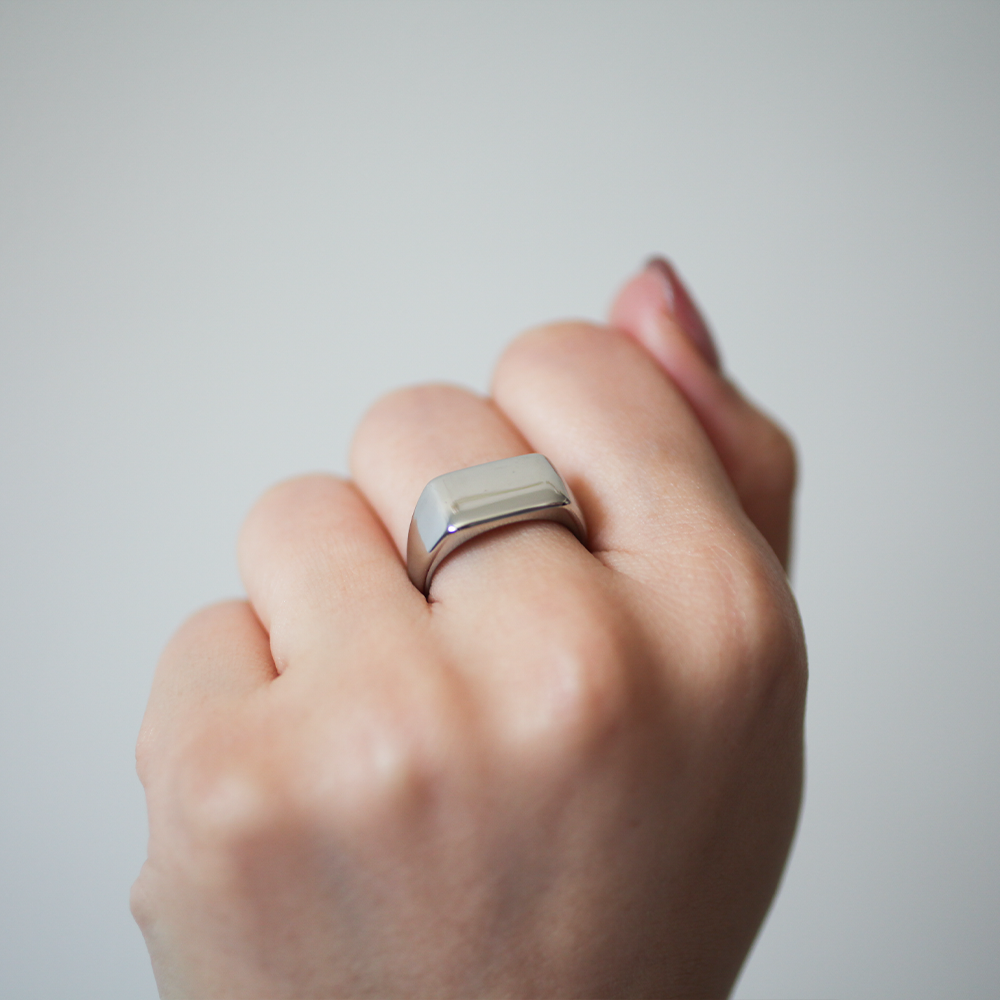 Flat face ring 158 Silver