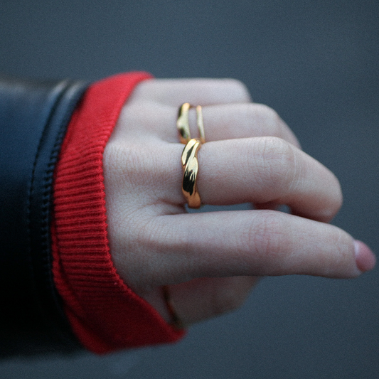 Wave form ring 041 Gold
