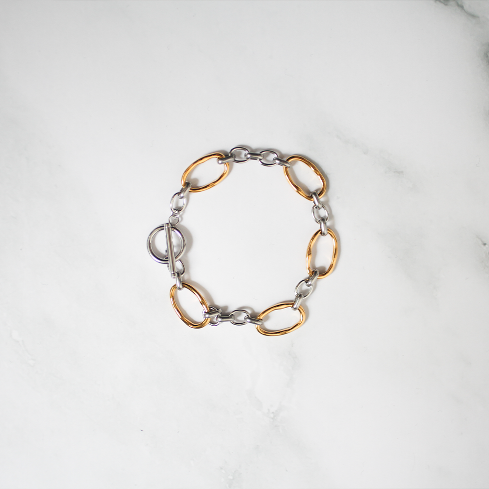 Bi-tone chain bracelet 103 GoldSilver