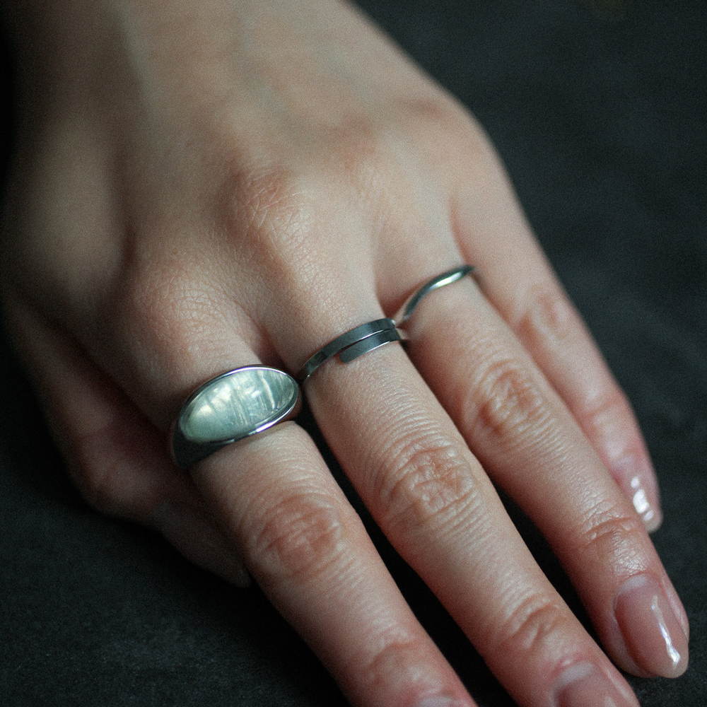 Offset bar ring 140 Silver