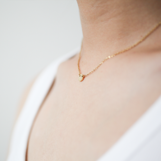 Round plate necklace 156 Gold