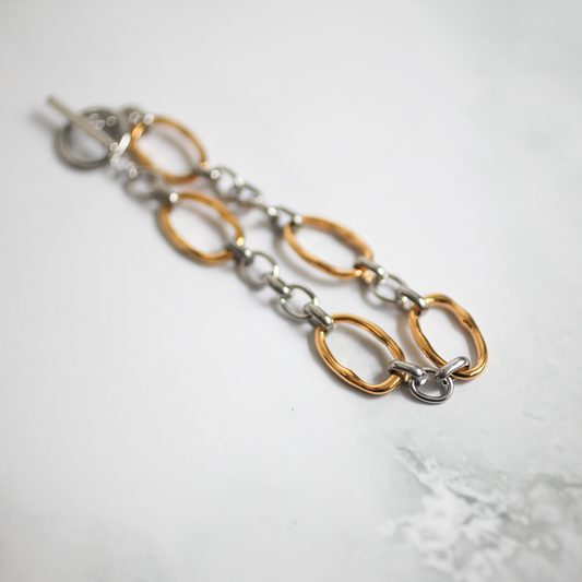 Bi-tone chain bracelet 103 GoldSilver