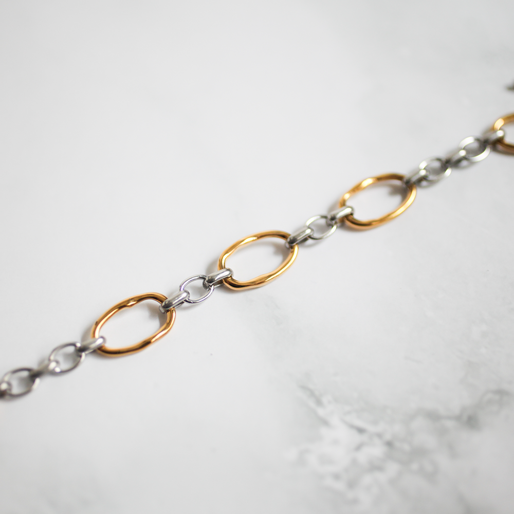 Bi-tone chain bracelet 103 GoldSilver