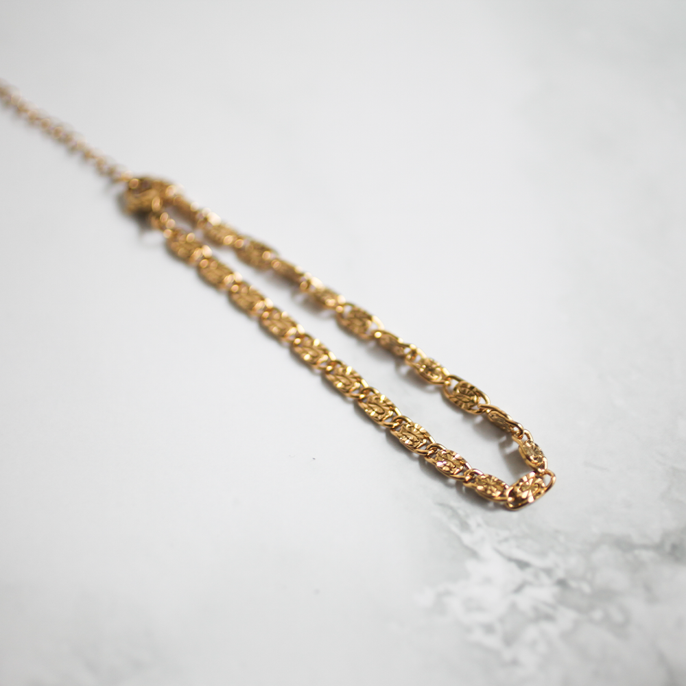 Engraved link bracelet 113 Gold