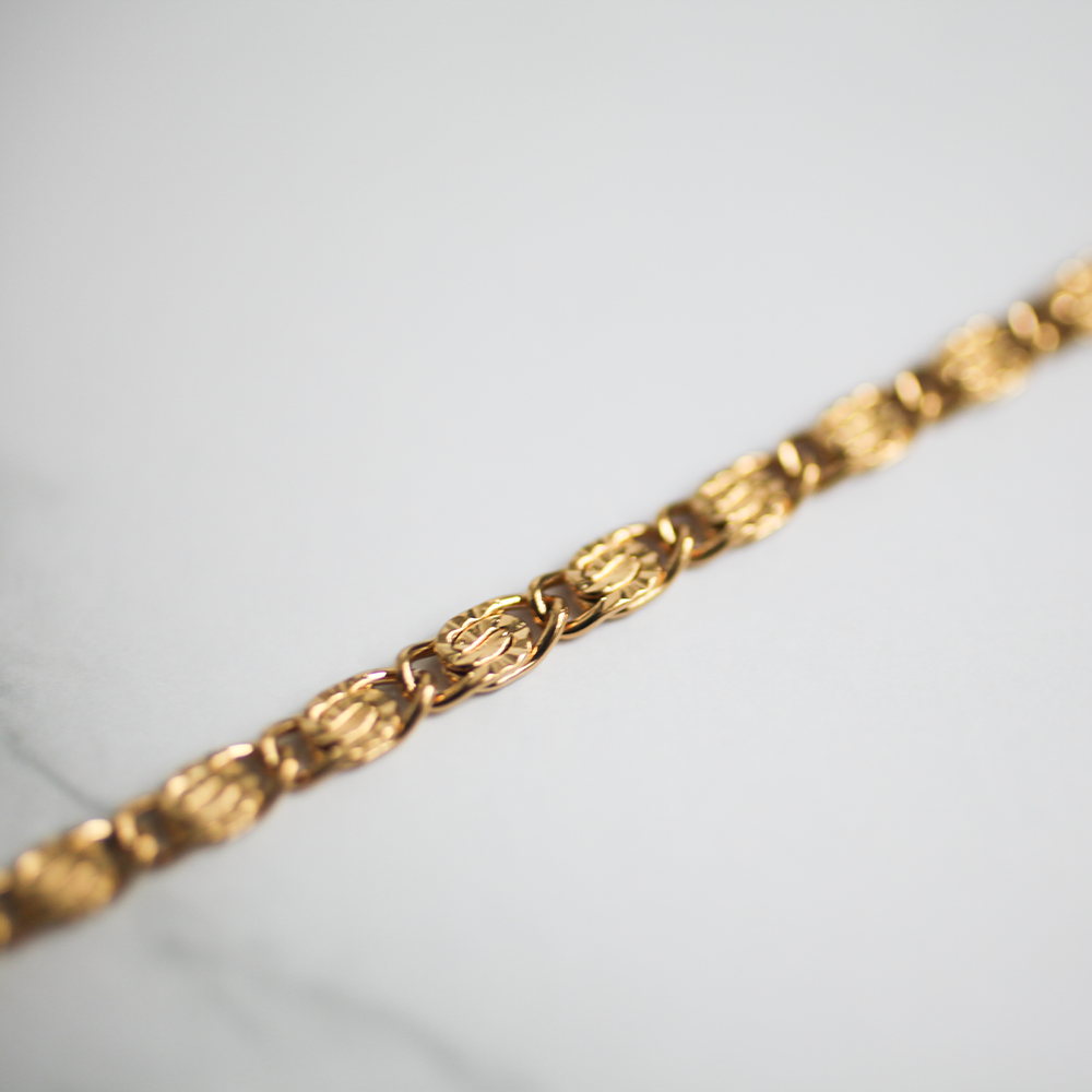 Engraved link bracelet 113 Gold