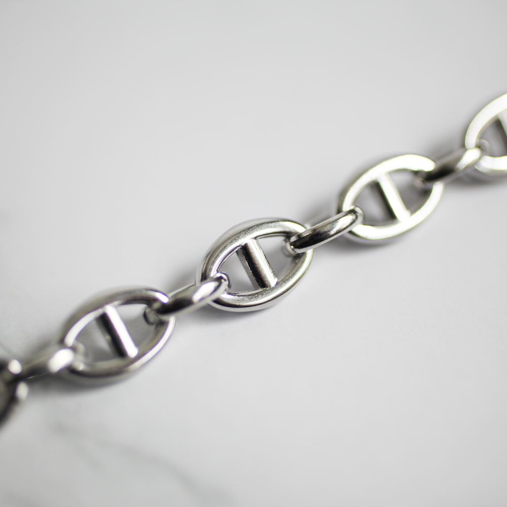 Oval bar bracelet 118 Silver