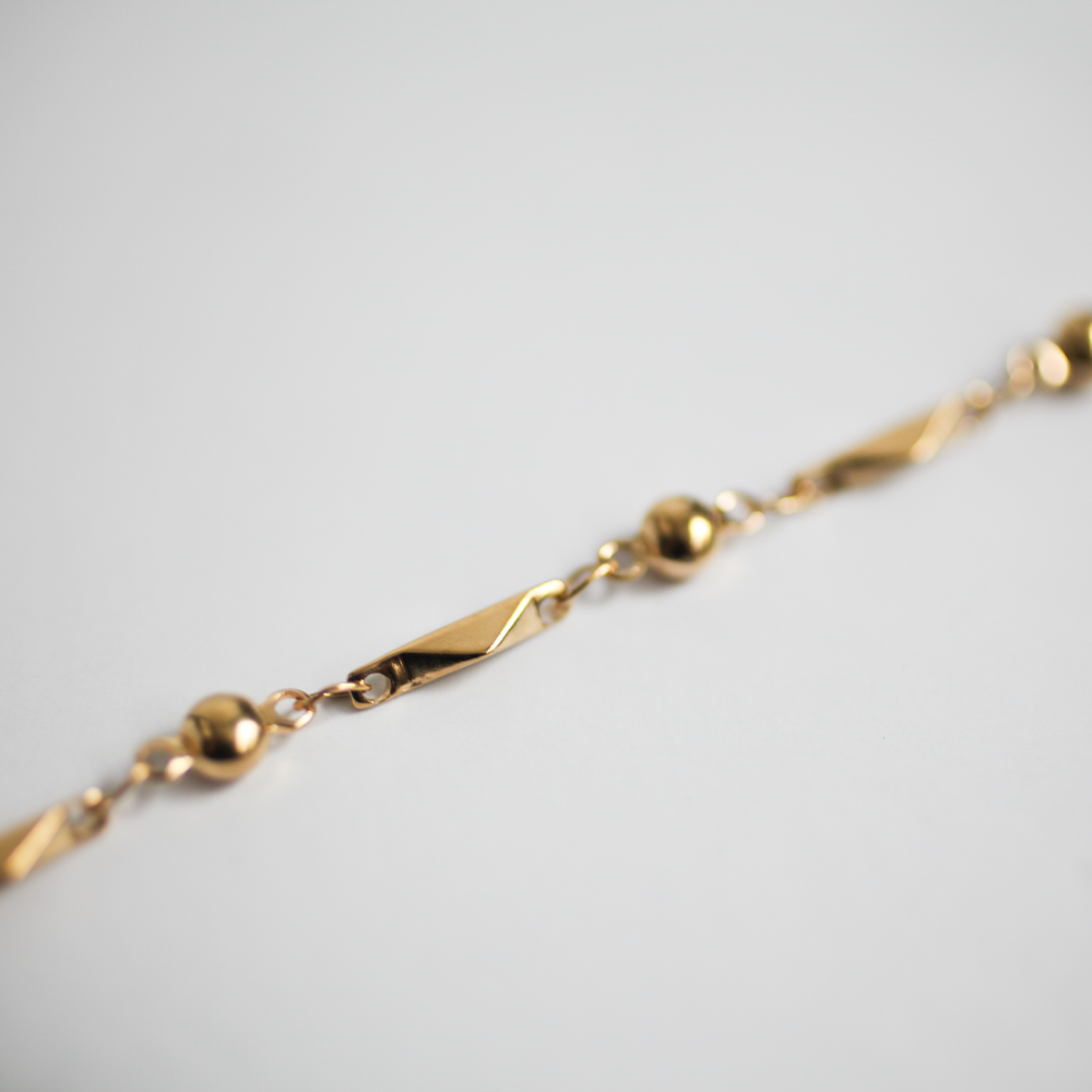 Rhombus bead bracelet 114 Gold
