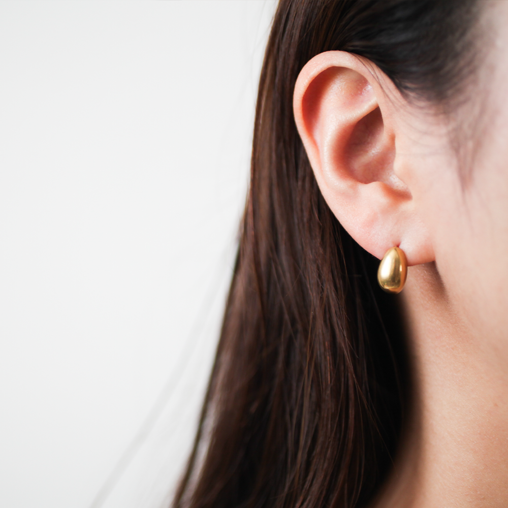 Oval bean pierce 128 Gold