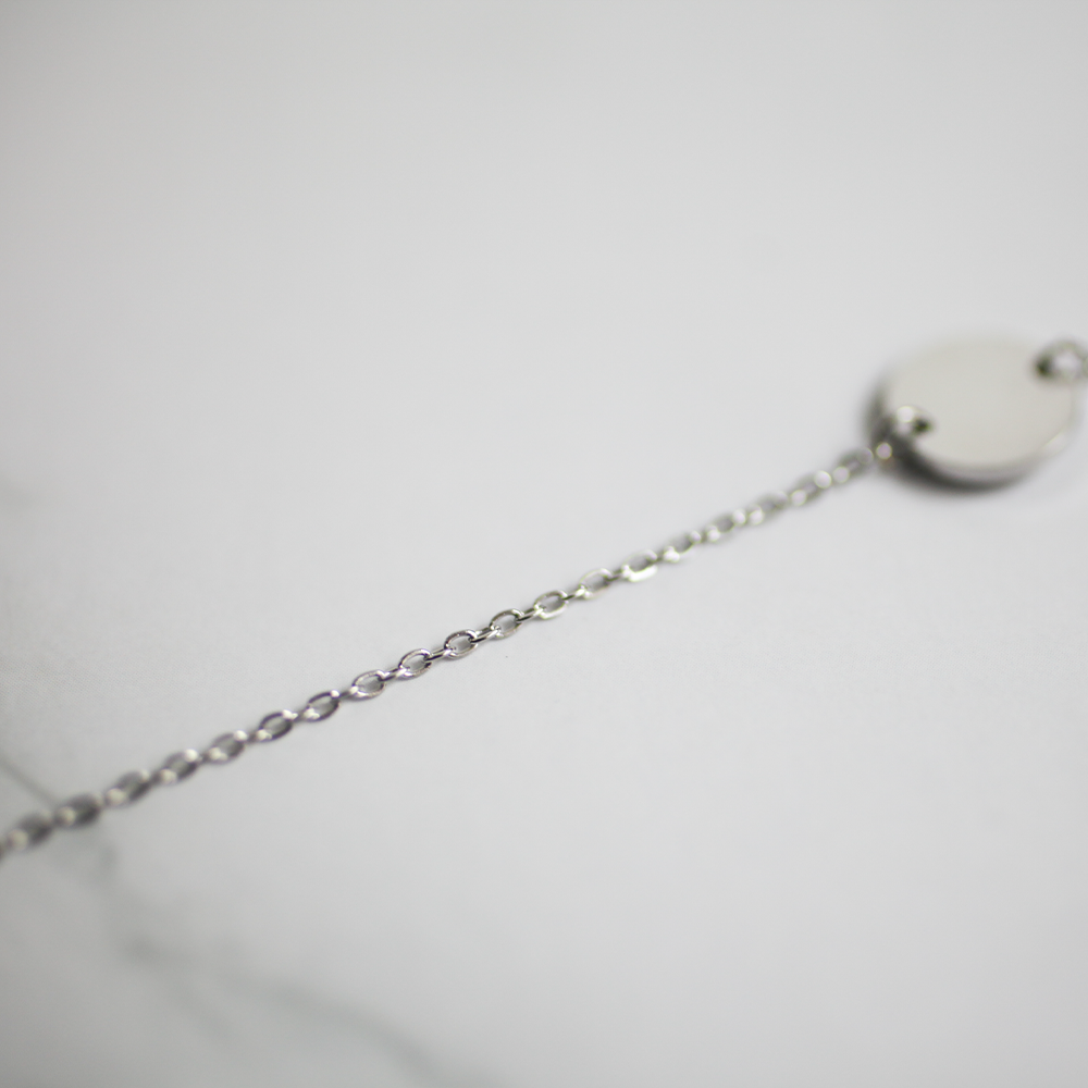 Circle charm bracelet 104 Silver