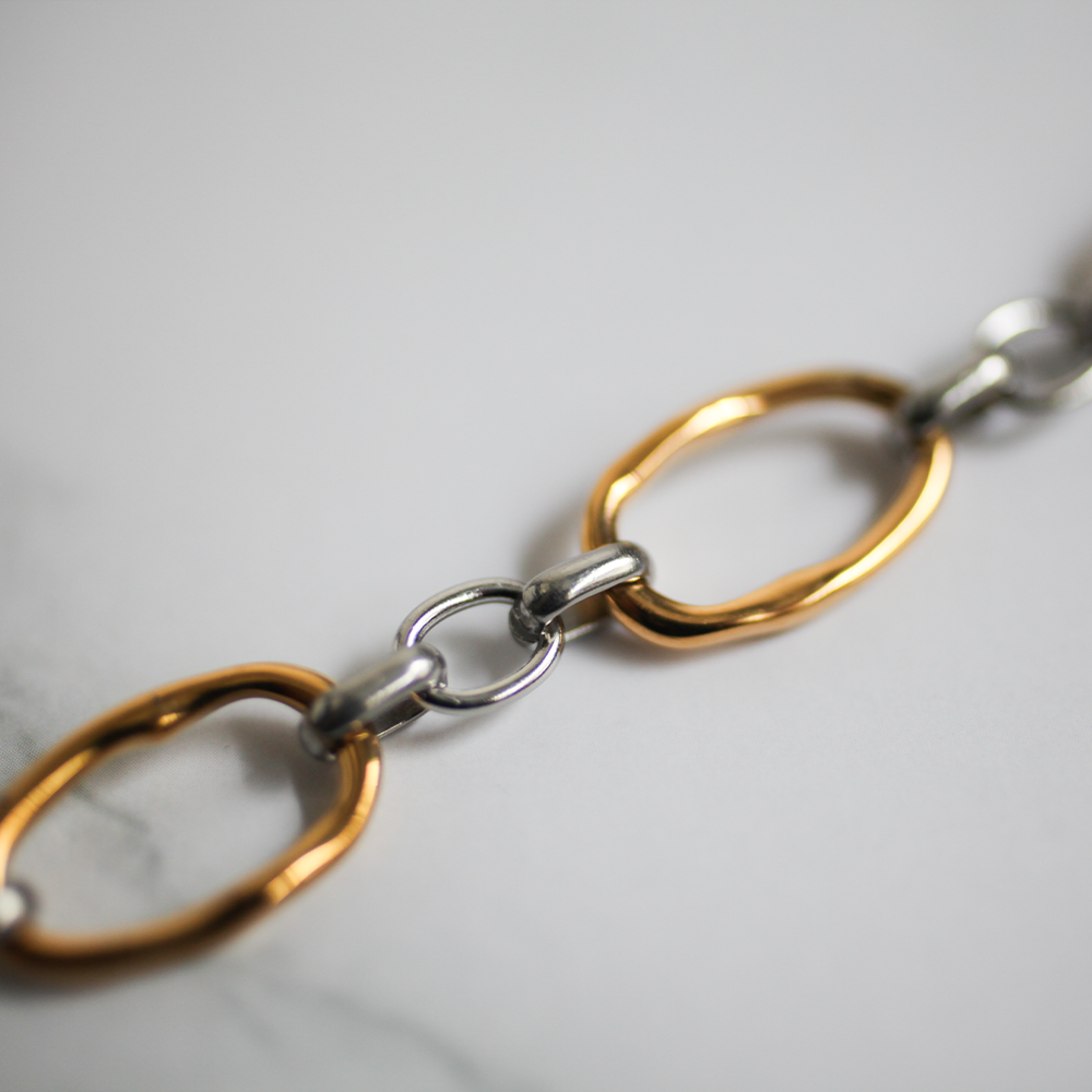 Bi-tone chain bracelet 103 GoldSilver