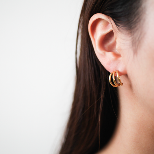 Triple hoop pierce 157 Gold