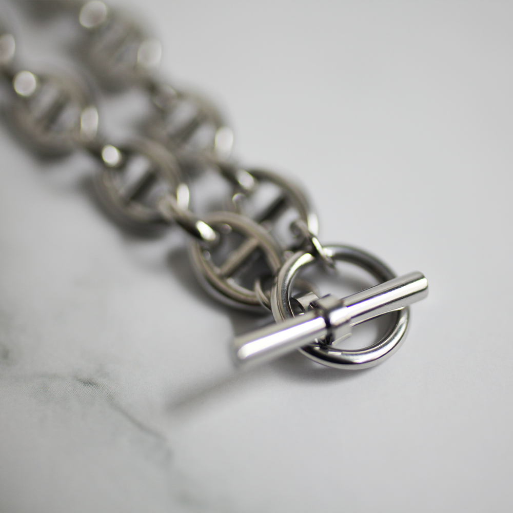 Oval bar bracelet 118 Silver