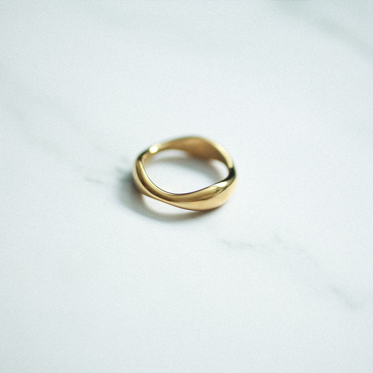 Bold wave ring 189 Gold