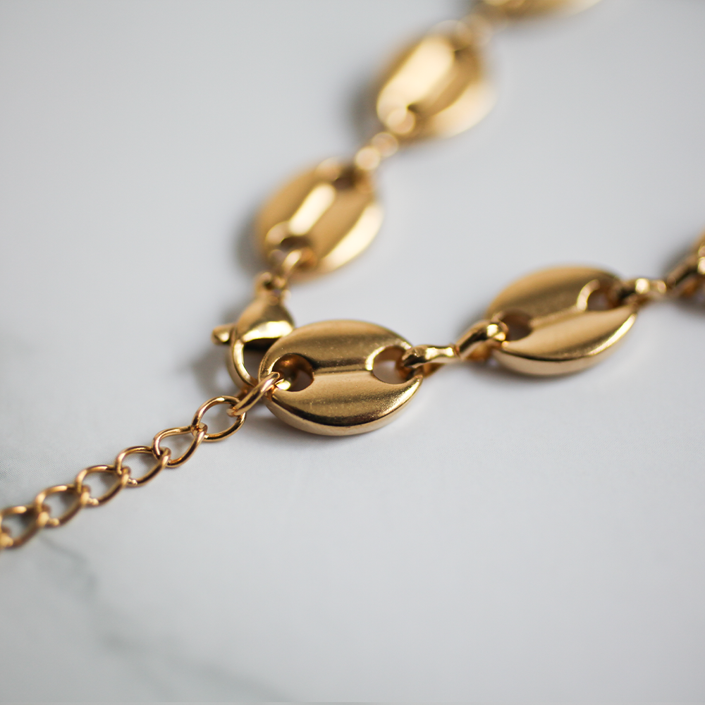 Disc plate bracelet 120 Gold