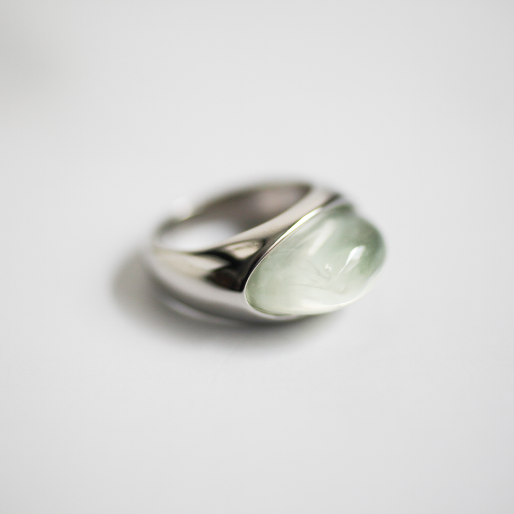 Green resin ring 145 Silver