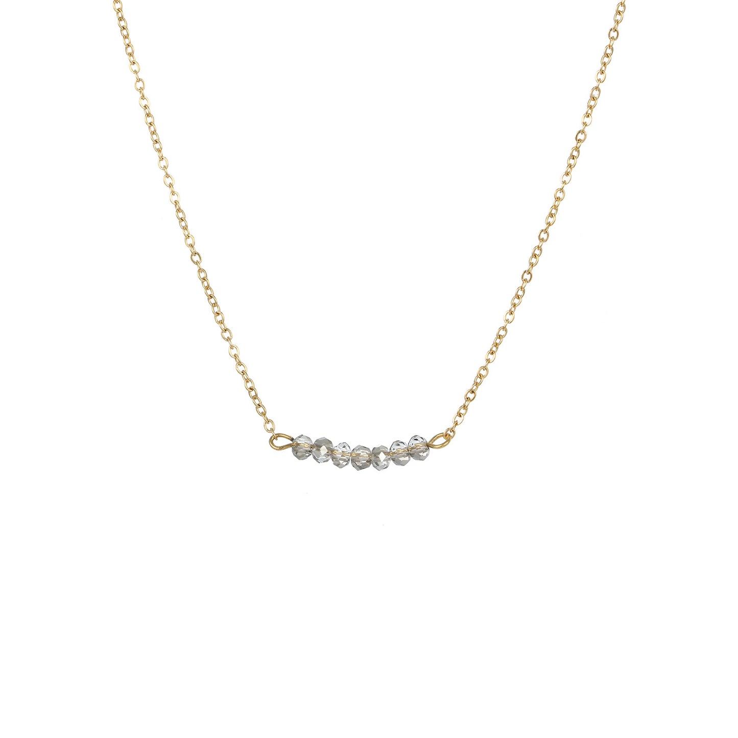 Crystal line necklace 134 Gold