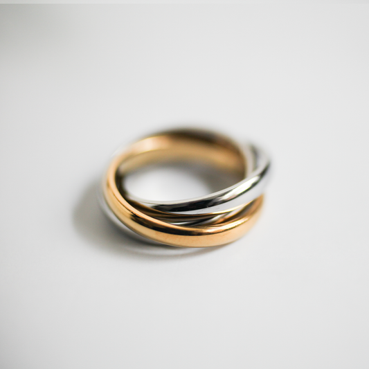 Triple crossover ring 163 SilverGold