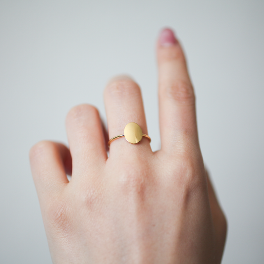 Plain oval ring 149 Gold