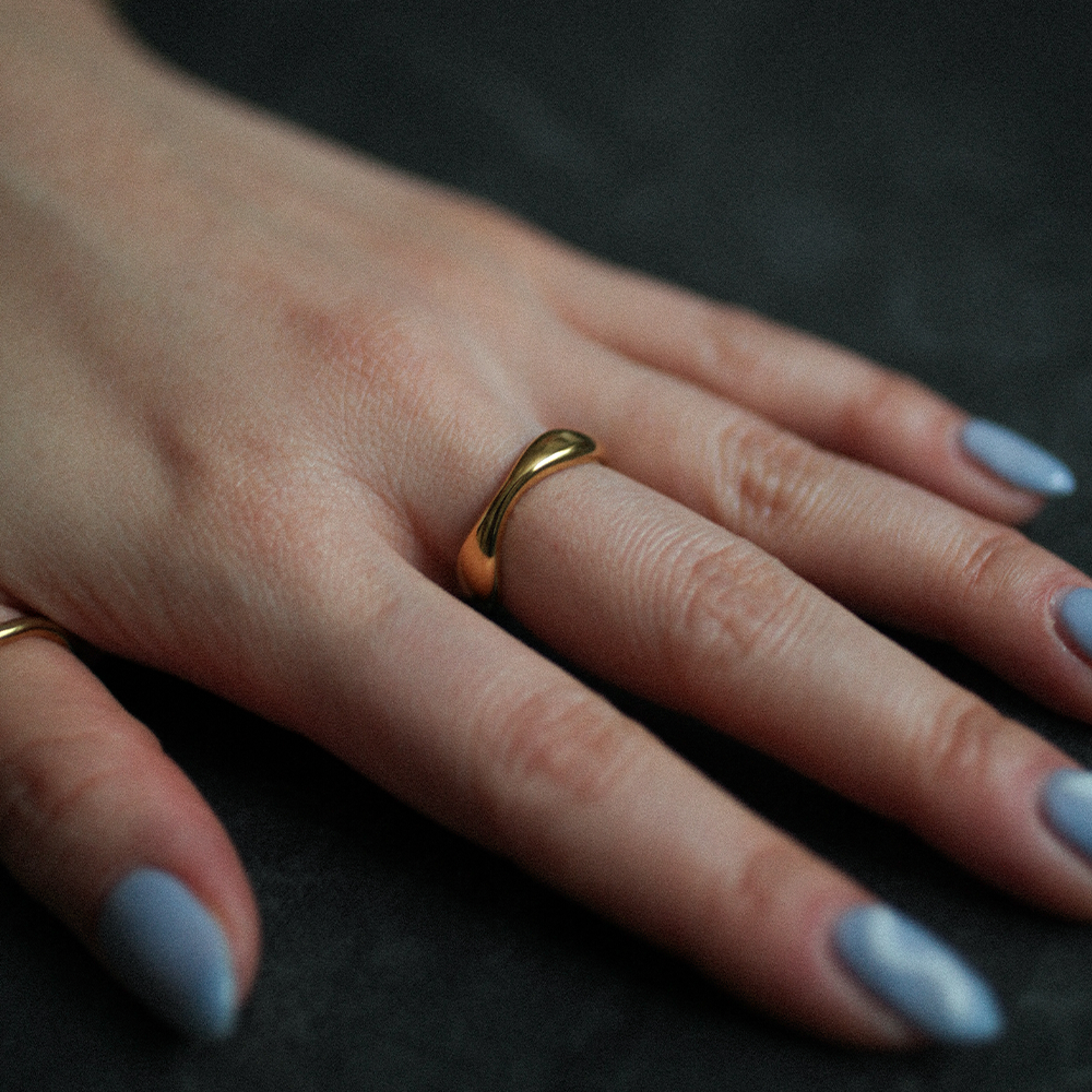 Bold wave ring 189 Gold
