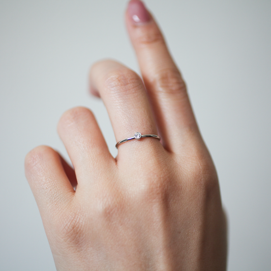 Solitaire stone ring 130 Silver