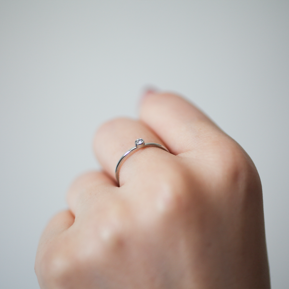 Solitaire stone ring 130 Silver