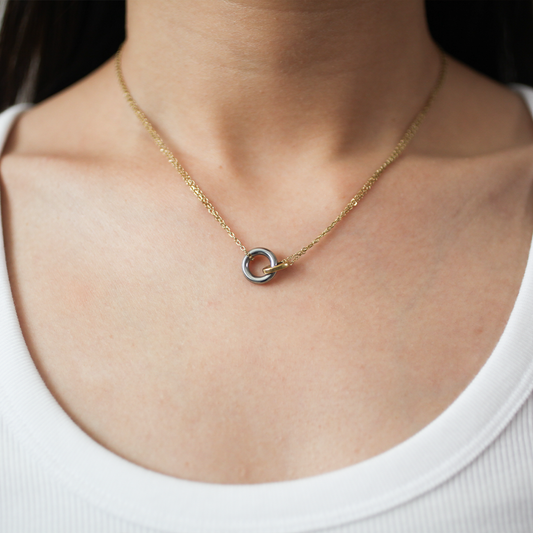 Double ring necklace 160 Combi