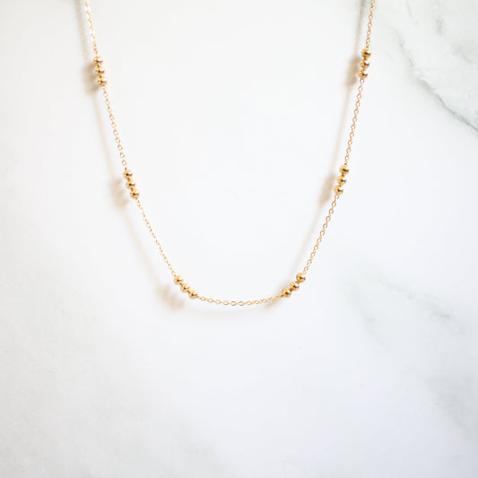 Fine bead necklace 117 Gold