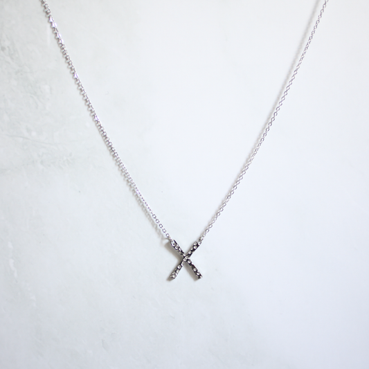 Rough edge necklace 053 Silver