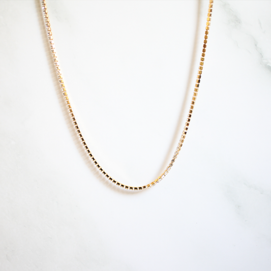 Tennis shine necklace 010 Gold