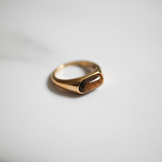 Tiger eye resin ring 292 Gold