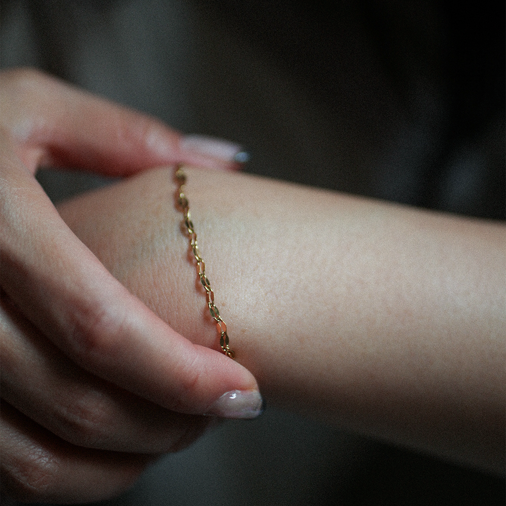 Facet chain bracelet 123 Gold