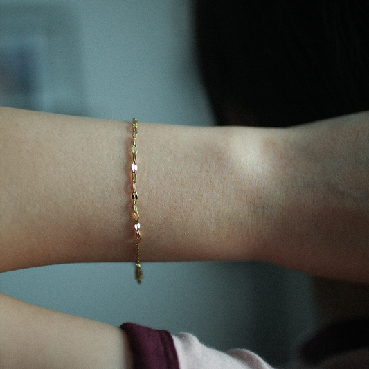 Facet chain bracelet 123 Gold