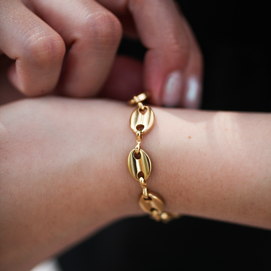 Disc plate bracelet 120 Gold