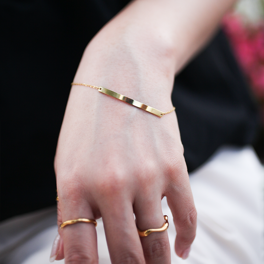 Plain bar bracelet 110 Gold