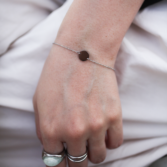 Circle charm bracelet 104 Silver