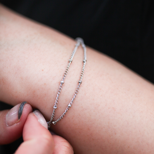Cluster chain bracelet 108 Silver