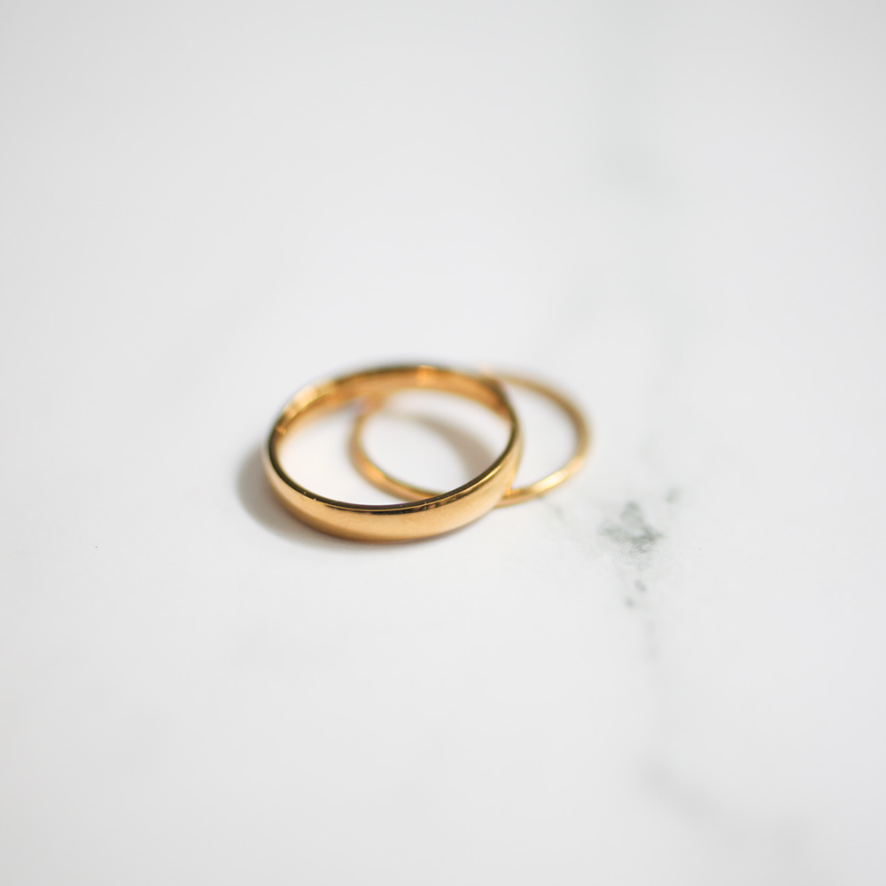 Double slim ring set 176 Gold
