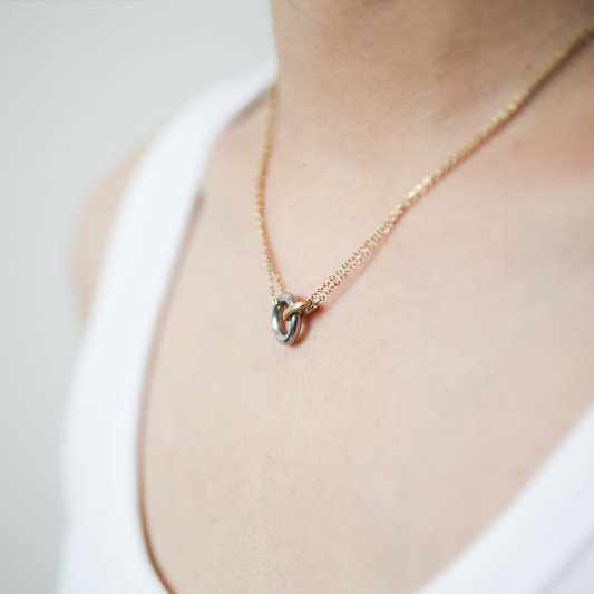 Double ring necklace 160 Combi