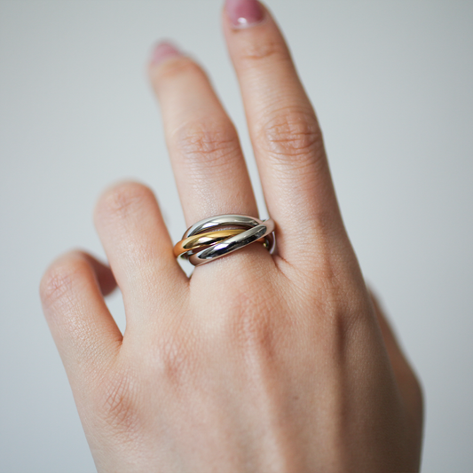 Triple crossover ring 163 SilverGold