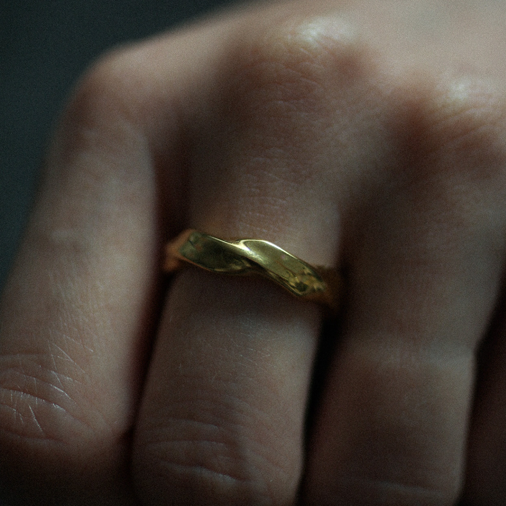 Wave form ring 041 Gold