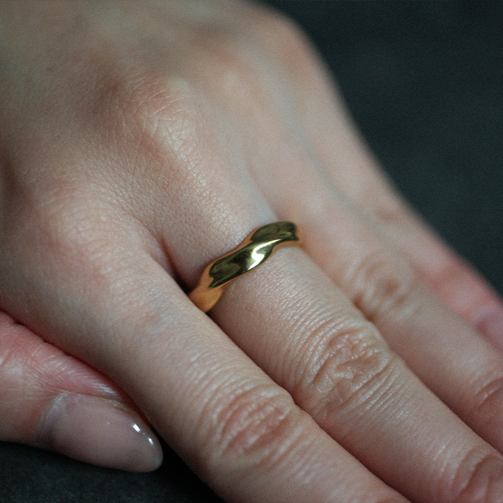 Wave form ring 041 Gold