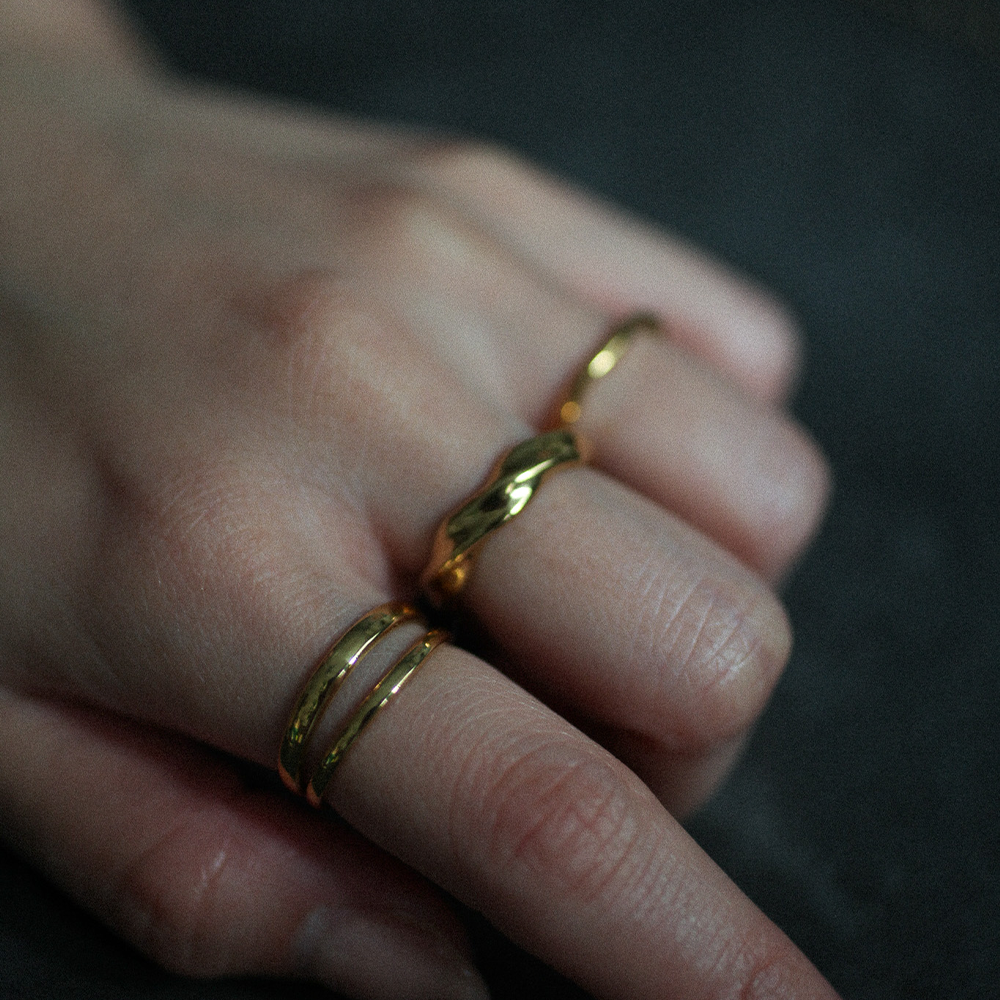 Wave form ring 041 Gold