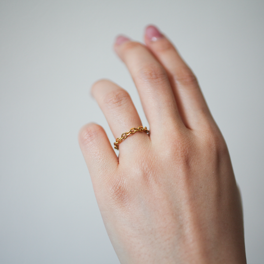 Slim chain ring 154 Gold