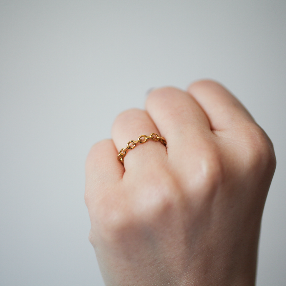 Slim chain ring 154 Gold