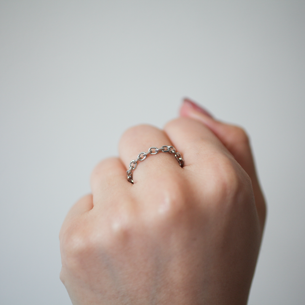 Slim chain ring 154 Silver