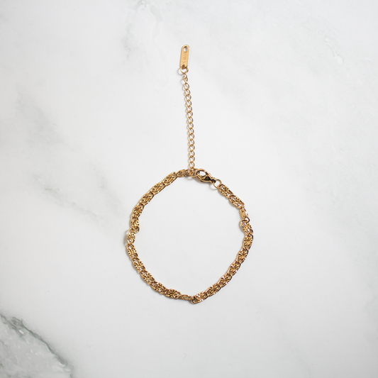 Engraved link bracelet 113 Gold