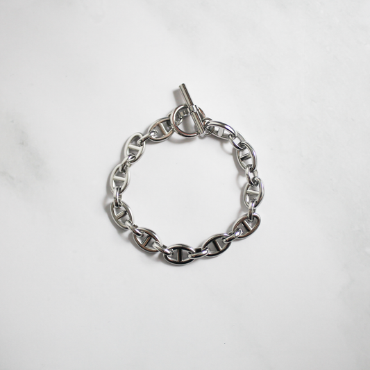 Oval bar bracelet 118 Silver