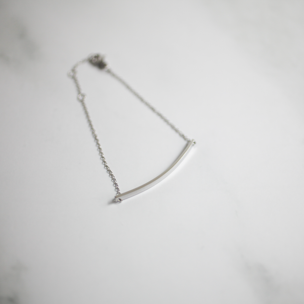 Plain bar bracelet 110 Silver